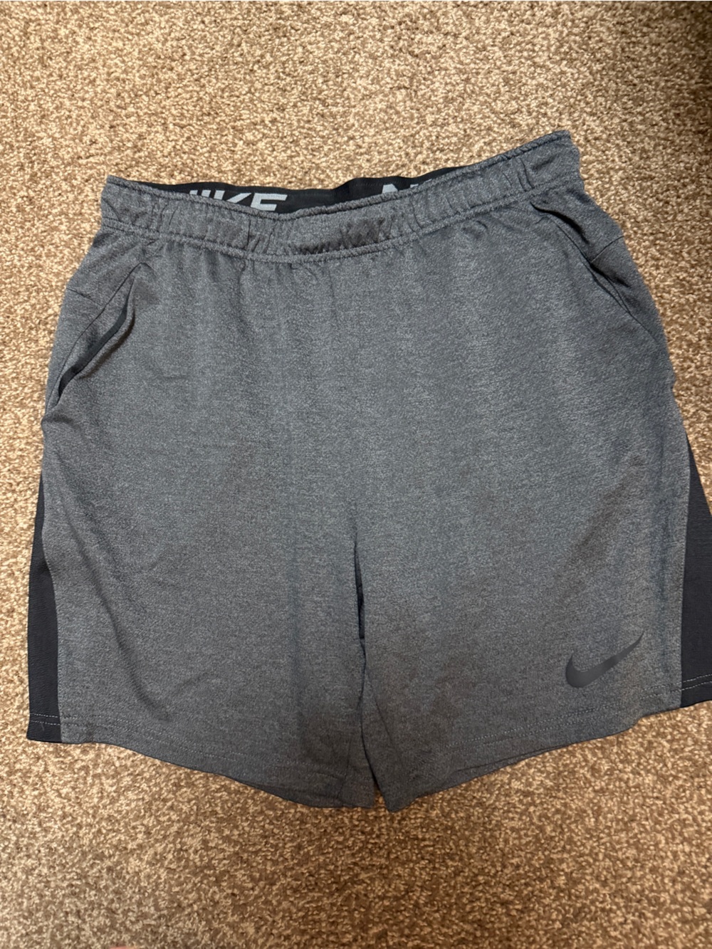 Nike Black and Gray Dri-FIT Performance Shorts